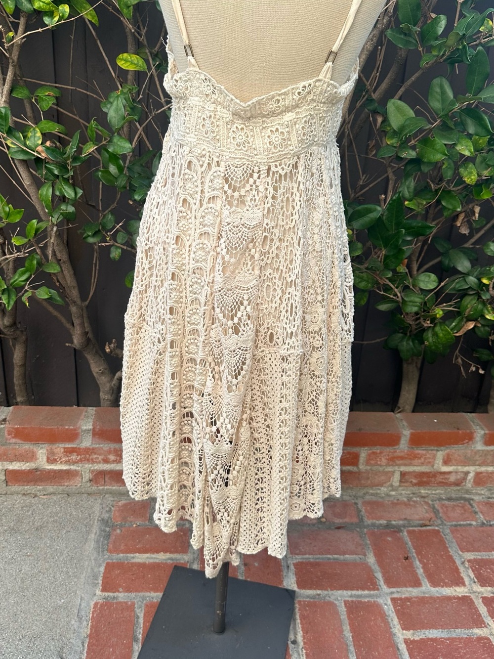 Free People Beige Crochet High-Low Dress - Picture 4 of 16